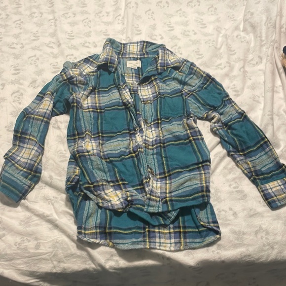American Eagle Outfitters Tops - Teal flannel